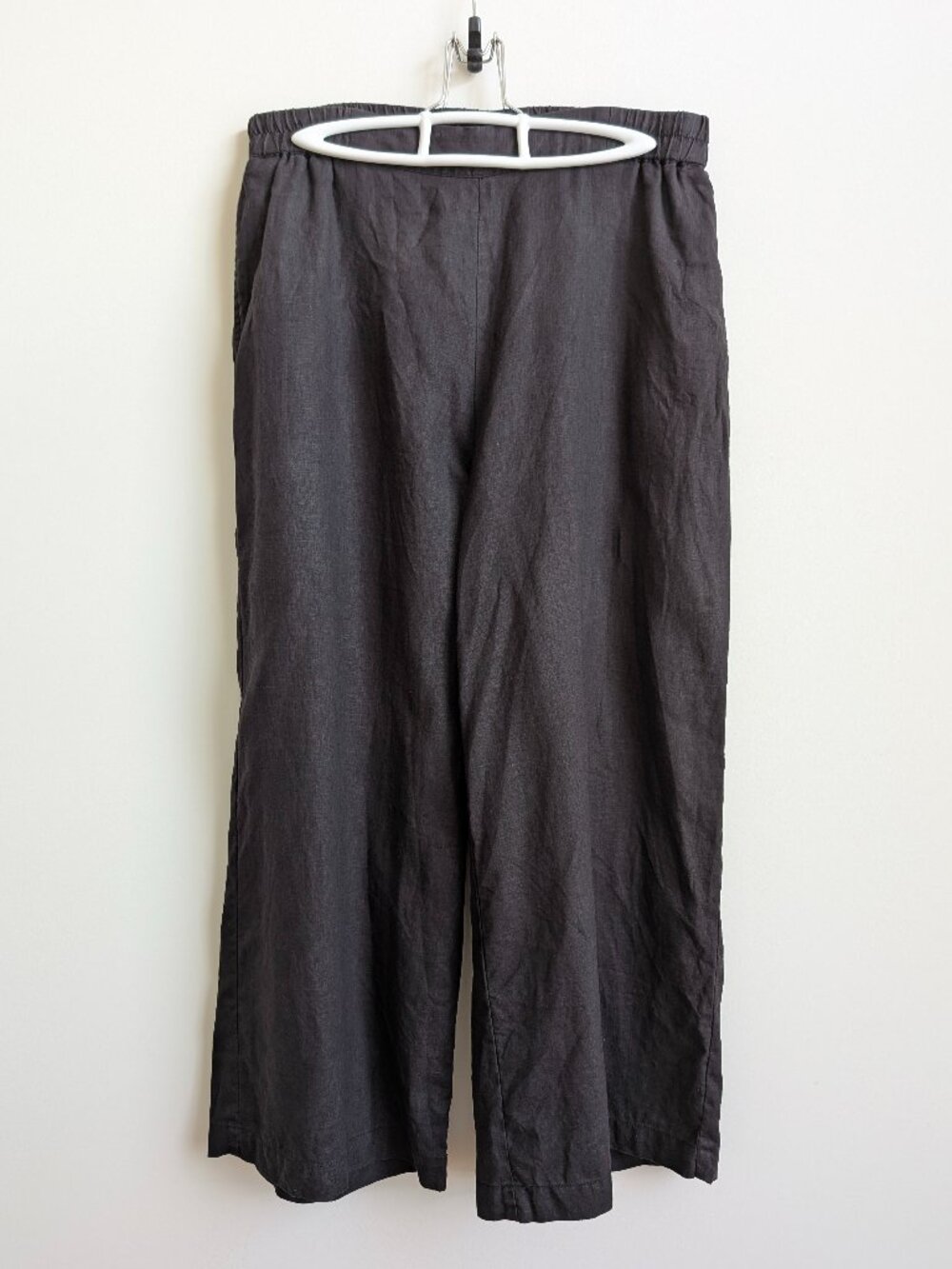Part Two 100% linen 40 approx Medium dark grey cropped ankle pants wide leg